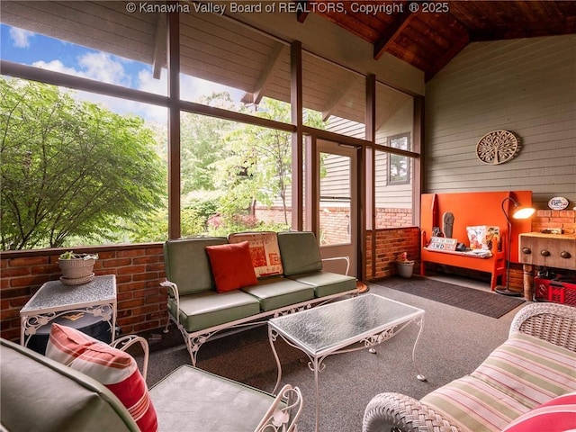 114 Shady Ln, Winfield, WV 25213 - sunroom / solarium featuring outdoor lounge area and lofted ceiling