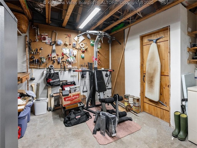 114 Shady Ln, Winfield, WV 25213 - unfinished basement with a workshop area