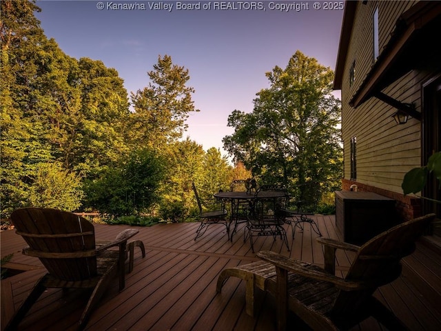 114 Shady Ln, Winfield, WV 25213 - wooden terrace featuring outdoor dining area