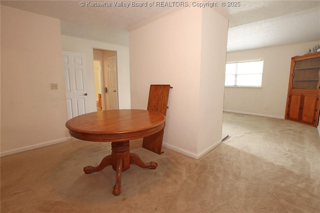 1302 Hunters Ridge Rd, Charleston, WV 25314 - dining space featuring carpet flooring and baseboards