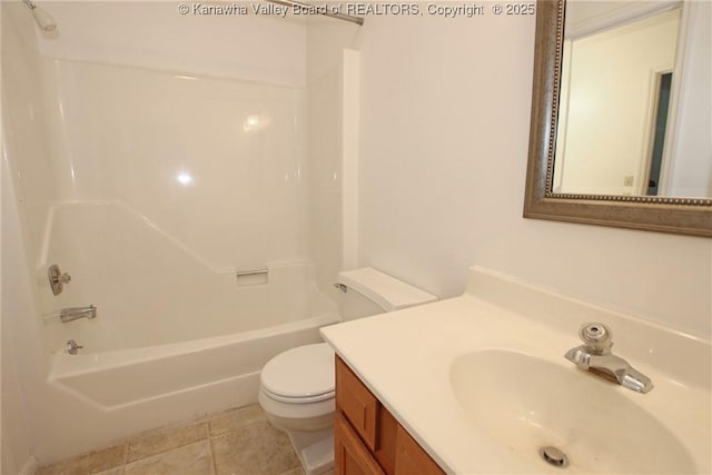 1302 Hunters Ridge Rd, Charleston, WV 25314 - bathroom featuring vanity, shower / washtub combination, and tile patterned flooring