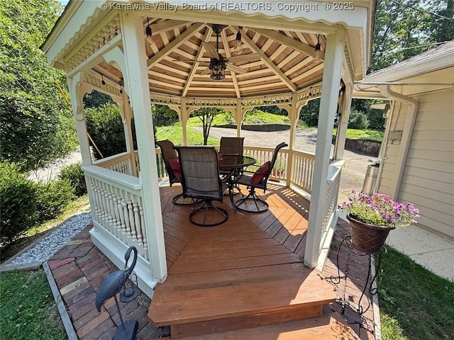1500 Longridge Rd, Charleston, WV 25314 - wooden terrace featuring a gazebo and outdoor dining space