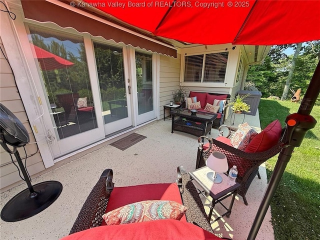 1500 Longridge Rd, Charleston, WV 25314 - view of patio with outdoor lounge area and french doors