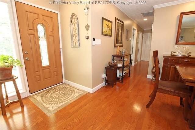 1500 Longridge Rd, Charleston, WV 25314 - entryway featuring crown molding and light wood finished floors