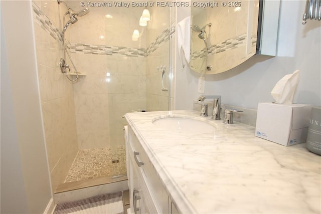 1500 Longridge Rd, Charleston, WV 25314 - bathroom with tiled shower and double vanity