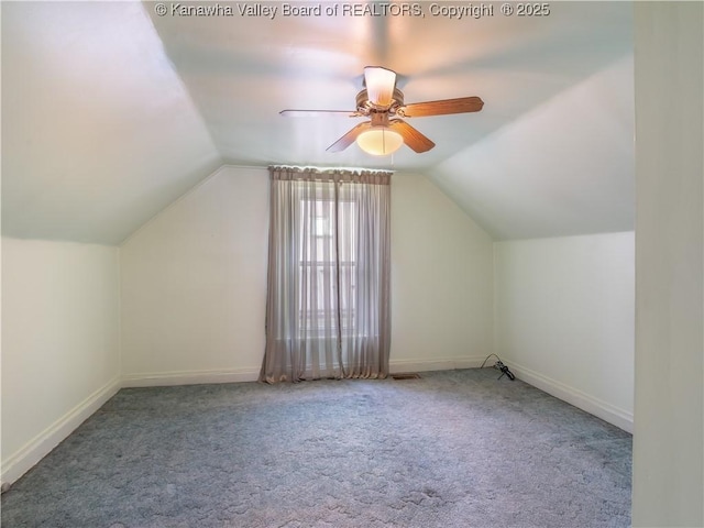 567 Garrison Ave, Charleston, WV 25302 - bonus room featuring carpet flooring, lofted ceiling, and a ceiling fan