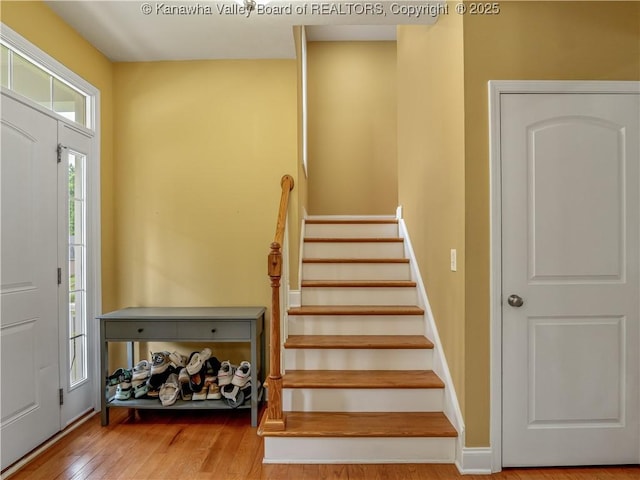 35 Hyde Park Rd, Winfield, WV 25213 - entrance foyer with wood finished floors and stairway