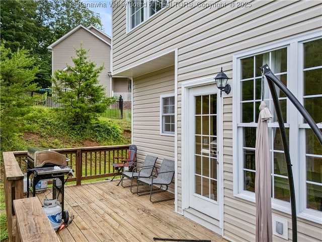 35 Hyde Park Rd, Winfield, WV 25213 - wooden deck featuring a grill