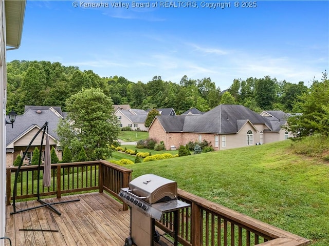35 Hyde Park Rd, Winfield, WV 25213 - wooden deck with a lawn and grilling area