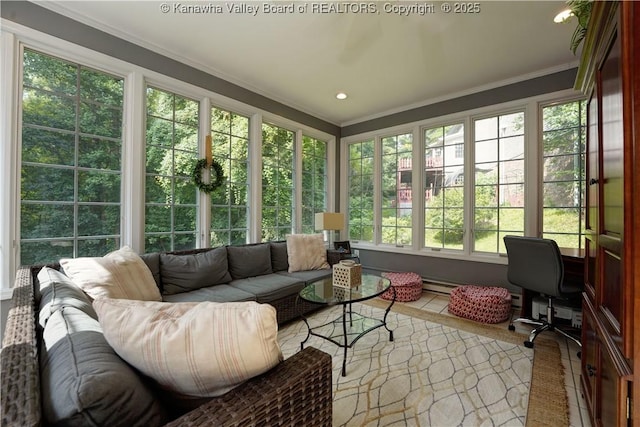 135 E Ridge Rd, Charleston, WV 25314 - sunroom / solarium featuring french doors and ornamental molding