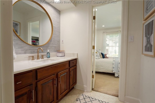 135 E Ridge Rd, Charleston, WV 25314 - ensuite bathroom with vanity and tile patterned flooring