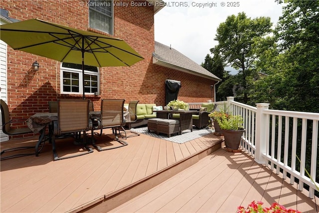 135 E Ridge Rd, Charleston, WV 25314 - wooden terrace featuring outdoor lounge area and outdoor dining area