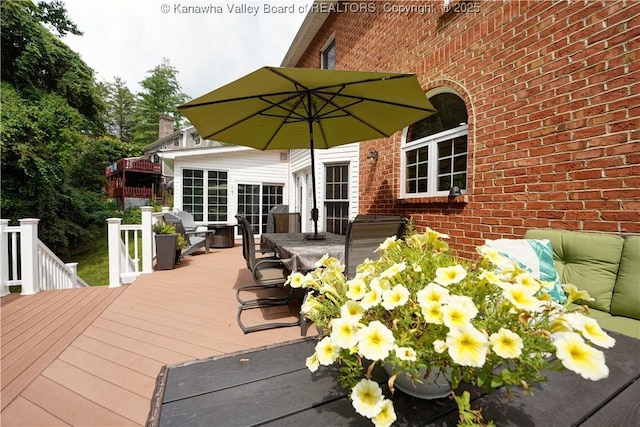 135 E Ridge Rd, Charleston, WV 25314 - wooden terrace featuring an outdoor hangout area