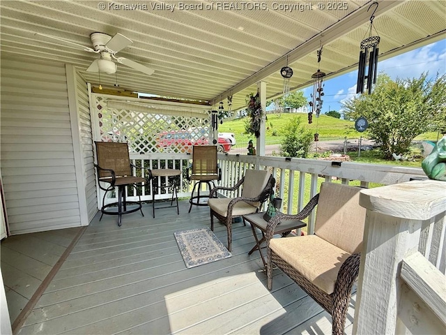 169 Myrtle Tree Rd, South Charleston, WV 25309 - deck with a ceiling fan