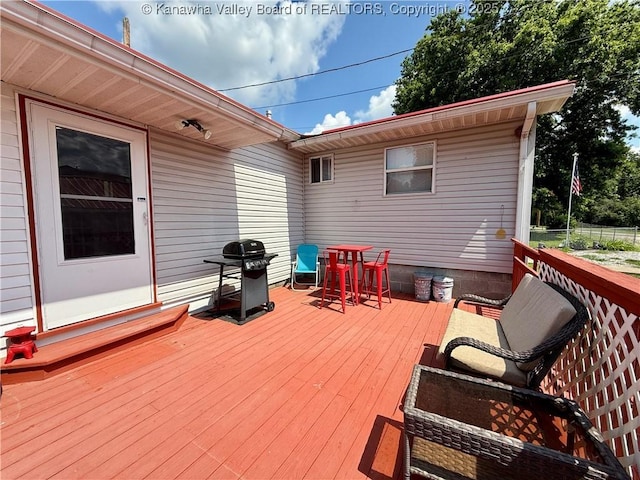 169 Myrtle Tree Rd, South Charleston, WV 25309 - wooden deck with a grill