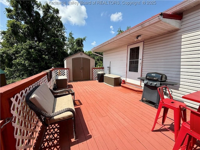 169 Myrtle Tree Rd, South Charleston, WV 25309 - wooden terrace with a shed and area for grilling