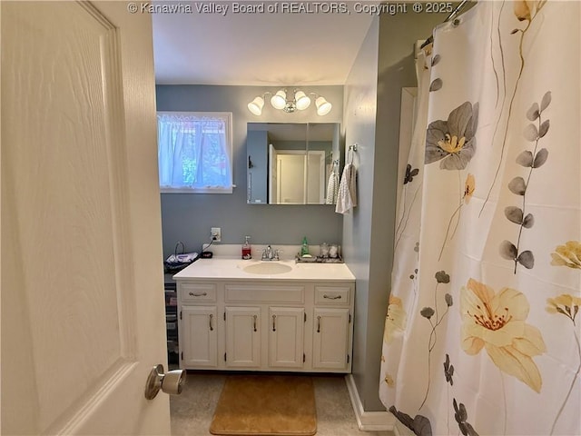 169 Myrtle Tree Rd, South Charleston, WV 25309 - full bathroom with vanity and a shower with shower curtain
