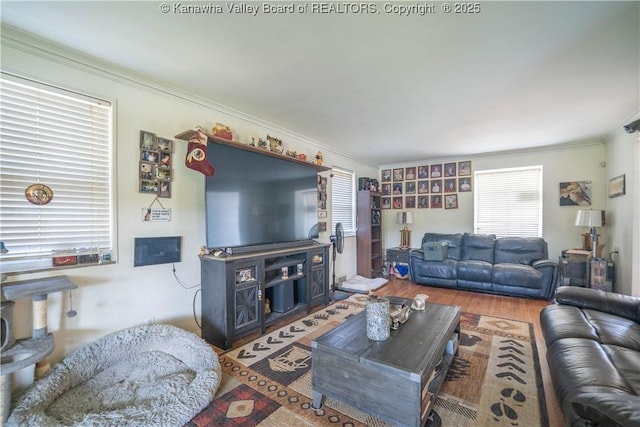 1324 Kanawha Ave, Dunbar, WV 25064 - living room with crown molding and wood finished floors