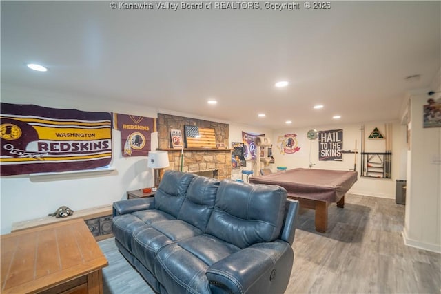 1324 Kanawha Ave, Dunbar, WV 25064 - game room with pool table, recessed lighting, and wood finished floors
