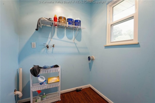 55 Corky Dr, Poca, WV 25159 - laundry room with wood finished floors and washer hookup
