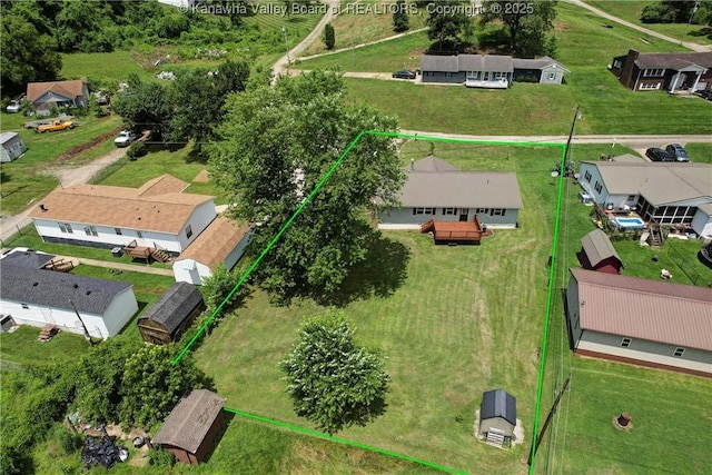 55 Corky Dr, Poca, WV 25159 - aerial view of residential area with property boundaries highlighted