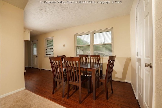 55 Corky Dr, Poca, WV 25159 - dining room featuring wood finished floors and a textured ceiling