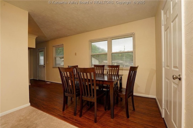 55 Corky Dr, Poca, WV 25159 - dining room featuring a textured ceiling and wood finished floors