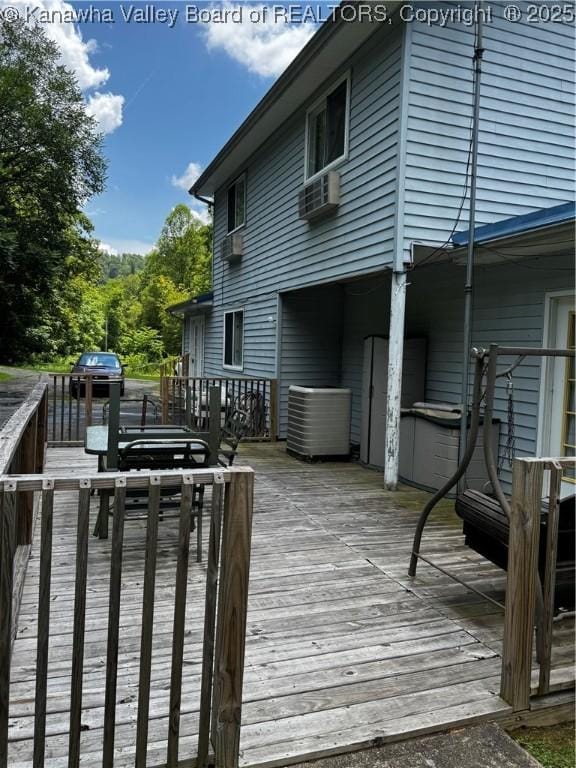 1198 Caney Branch Rd, Chapmanville, WV 25508 - wooden terrace with cooling unit and area for grilling