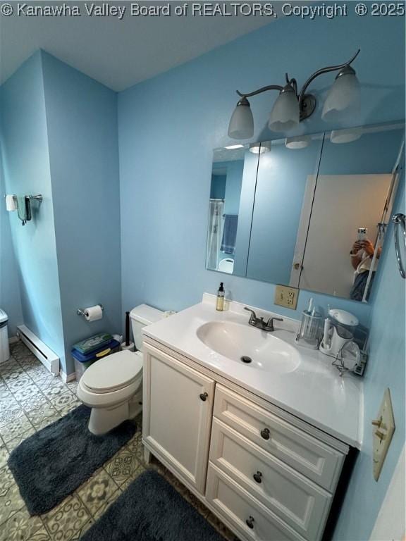1198 Caney Branch Rd, Chapmanville, WV 25508 - full bath featuring a baseboard radiator and vanity