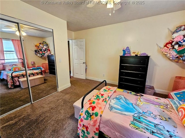 438 Tanglewood Dr, Point Pleasant, WV 25550 - carpeted bedroom featuring a closet and a ceiling fan