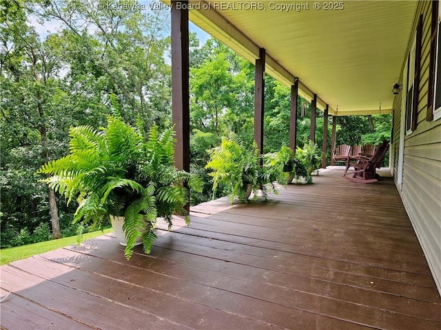 438 Tanglewood Dr, Point Pleasant, WV 25550 - porch with view of wooded area