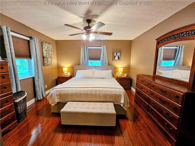 438 Tanglewood Dr, Point Pleasant, WV 25550 - bedroom featuring wood finished floors, a ceiling fan, and a textured ceiling