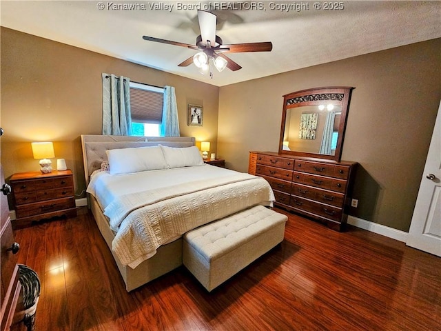 438 Tanglewood Dr, Point Pleasant, WV 25550 - bedroom with wood finished floors and ceiling fan