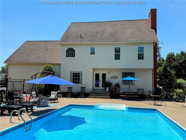 255 Stoney Brook Dr, Point Pleasant, WV 25550 - view of pool with french doors, a patio area, and entry steps