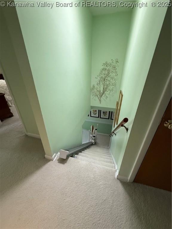 105 Sayer Cir, Logan, WV 25601 - stairway featuring carpet floors and baseboards