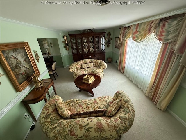 105 Sayer Cir, Logan, WV 25601 - living area with light colored carpet and crown molding
