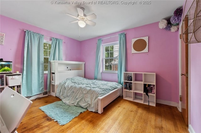 51 Roland Park Dr, Huntington, WV 25705 - bedroom with hardwood / wood-style floors and a ceiling fan