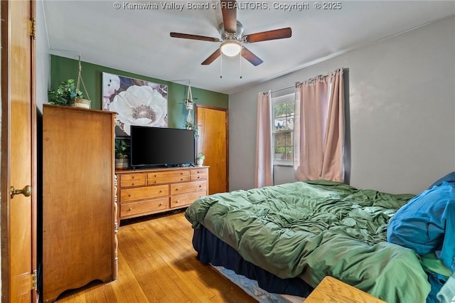 51 Roland Park Dr, Huntington, WV 25705 - bedroom with hardwood / wood-style floors and a ceiling fan