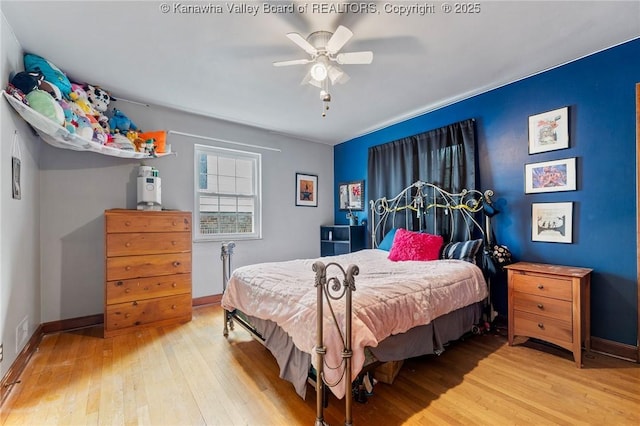 51 Roland Park Dr, Huntington, WV 25705 - bedroom featuring light wood-style flooring and a ceiling fan