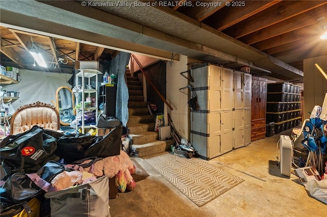 51 Roland Park Dr, Huntington, WV 25705 - unfinished basement with stairway