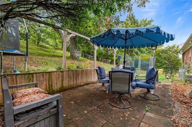 51 Roland Park Dr, Huntington, WV 25705 - fenced backyard with outdoor dining space and a patio