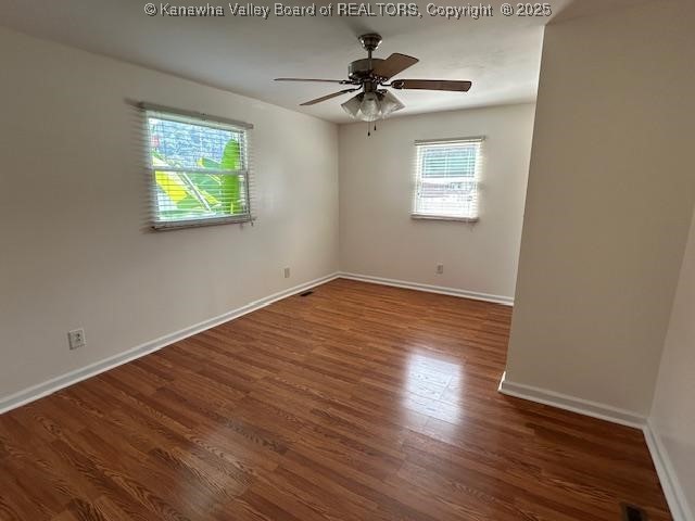 3503 Virginia Ave SE, Charleston, WV 25304 - spare room with ceiling fan and wood finished floors