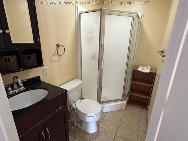 3503 Virginia Ave SE, Charleston, WV 25304 - bathroom with vanity, a shower stall, and tile patterned floors