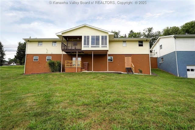 5126 Big Tyler Rd, Cross Lanes, WV 25313 - back of house featuring a yard and a sunroom