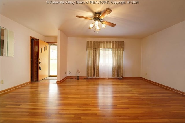 5126 Big Tyler Rd, Cross Lanes, WV 25313 - spare room with ceiling fan and light wood-type flooring