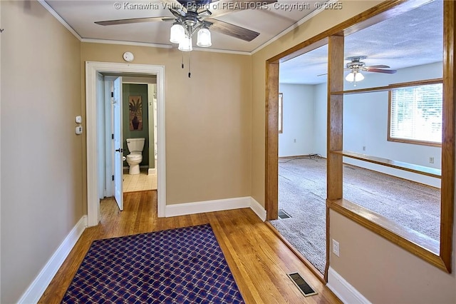 5309 Venable Ave SE, Charleston, WV 25304 - hall featuring wood finished floors and crown molding