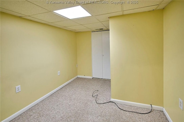 5309 Venable Ave SE, Charleston, WV 25304 - empty room with carpet flooring and a drop ceiling