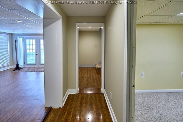 5309 Venable Ave SE, Charleston, WV 25304 - hall with a drop ceiling and wood finished floors
