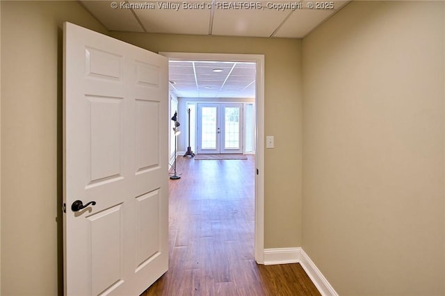 5309 Venable Ave SE, Charleston, WV 25304 - hall with a drop ceiling and dark wood-type flooring