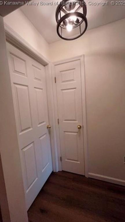 59 Pleasant Ln, Grantsville, WV 25147 - corridor with dark wood-type flooring
